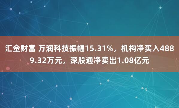 汇金财富 万润科技振幅15.31%，机构净买入4889.32万元，深股通净卖出1.08亿元