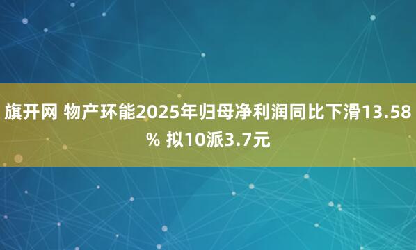 旗开网 物产环能2025年归母净利润同比下滑13.58% 拟10派3.7元